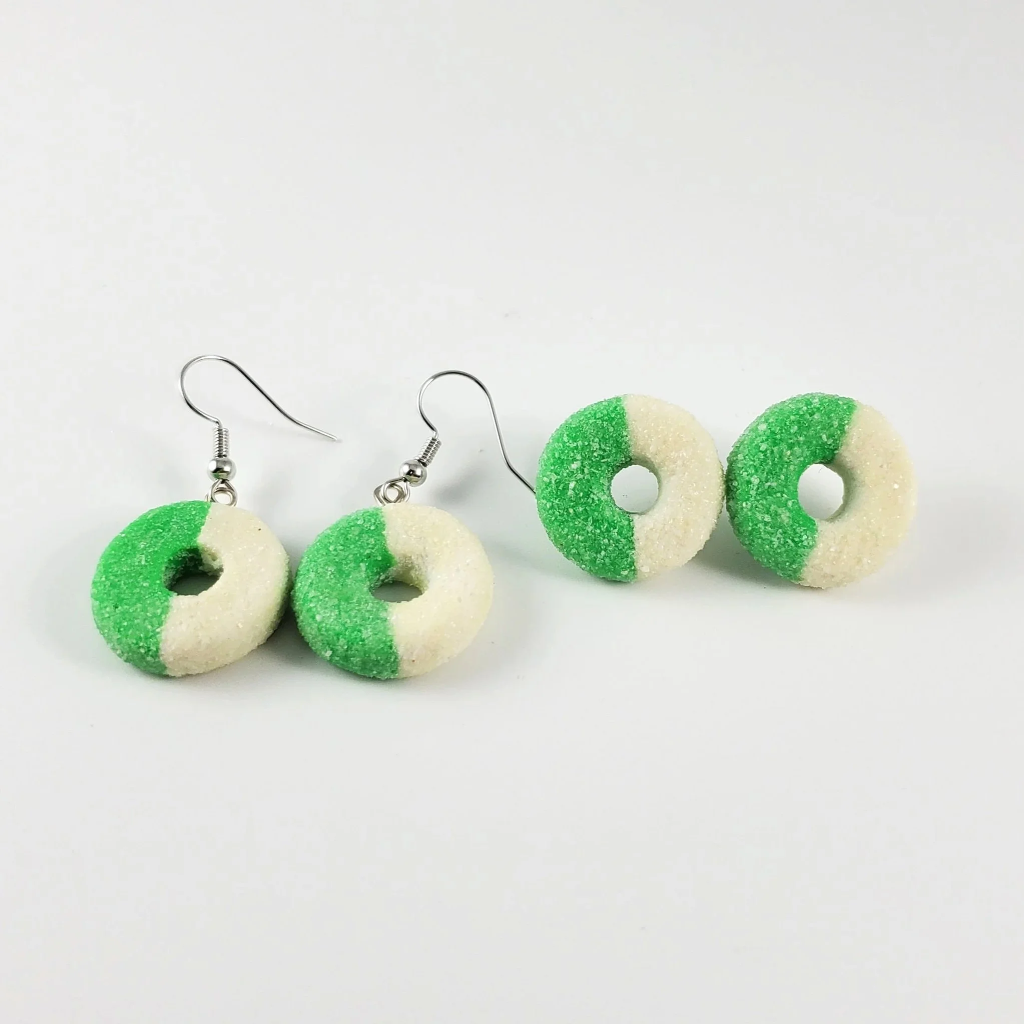 Apple ring gummy candy earrings