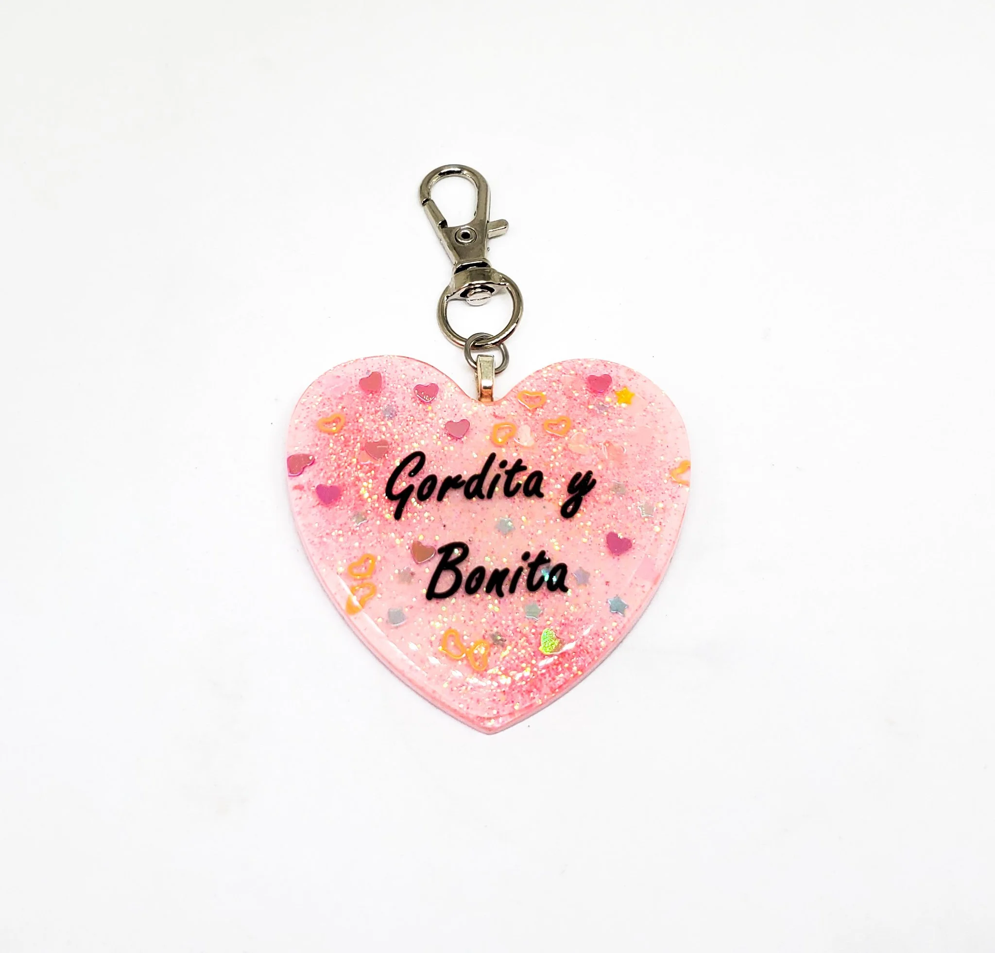 Gordita y bonita heart keychain