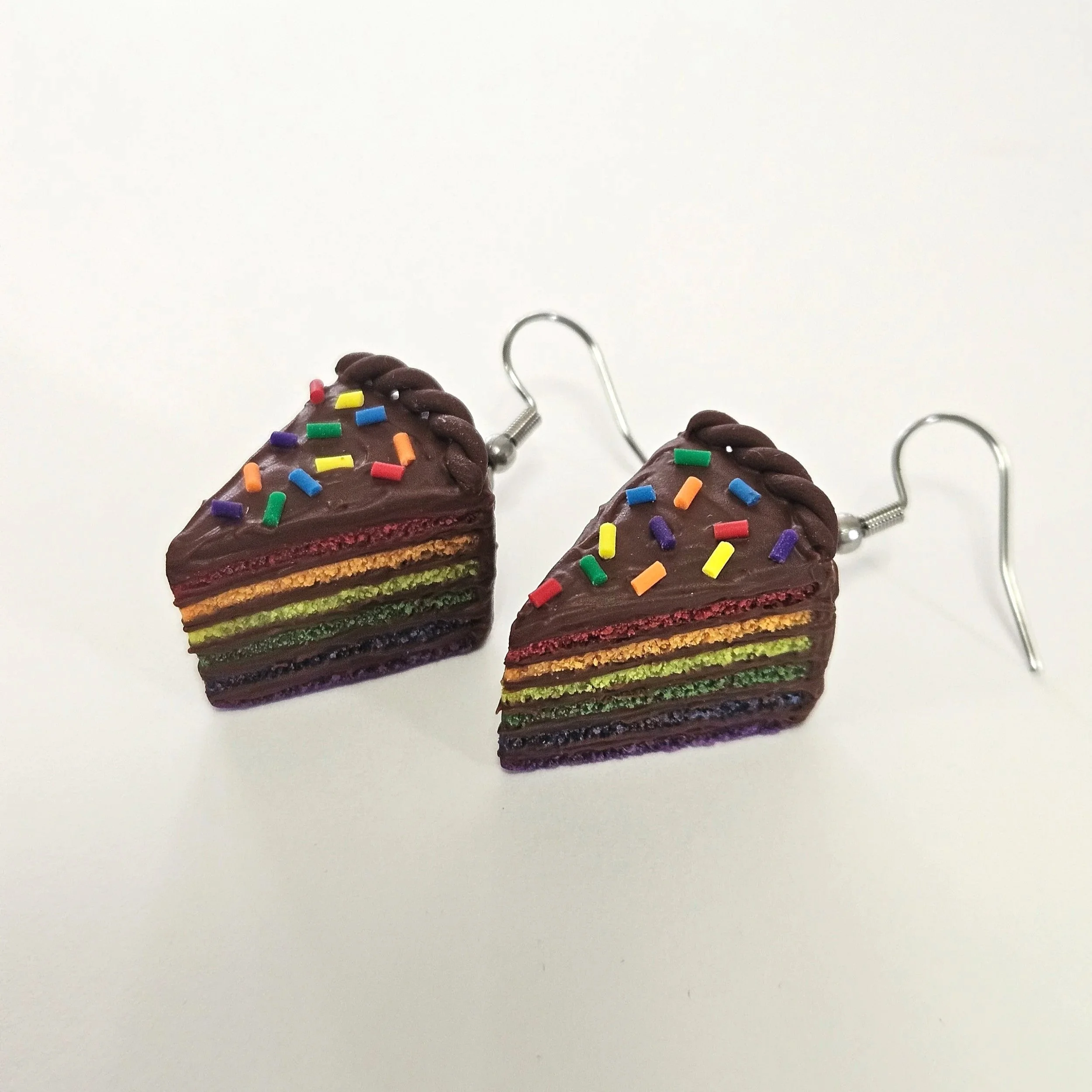Chocolate Rainbow Cake Earrings
