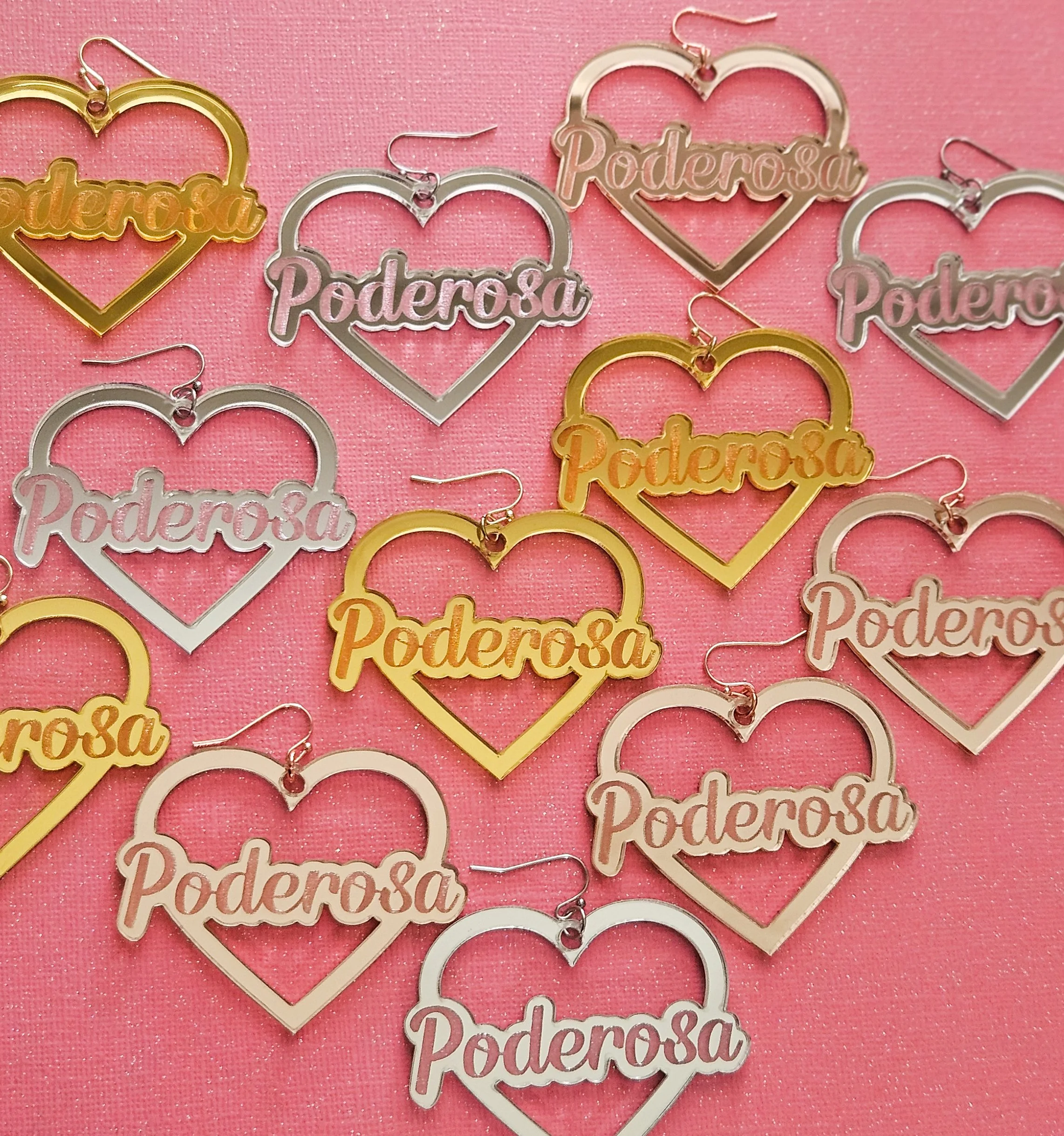 Poderosa Heart Acrylic Earrings