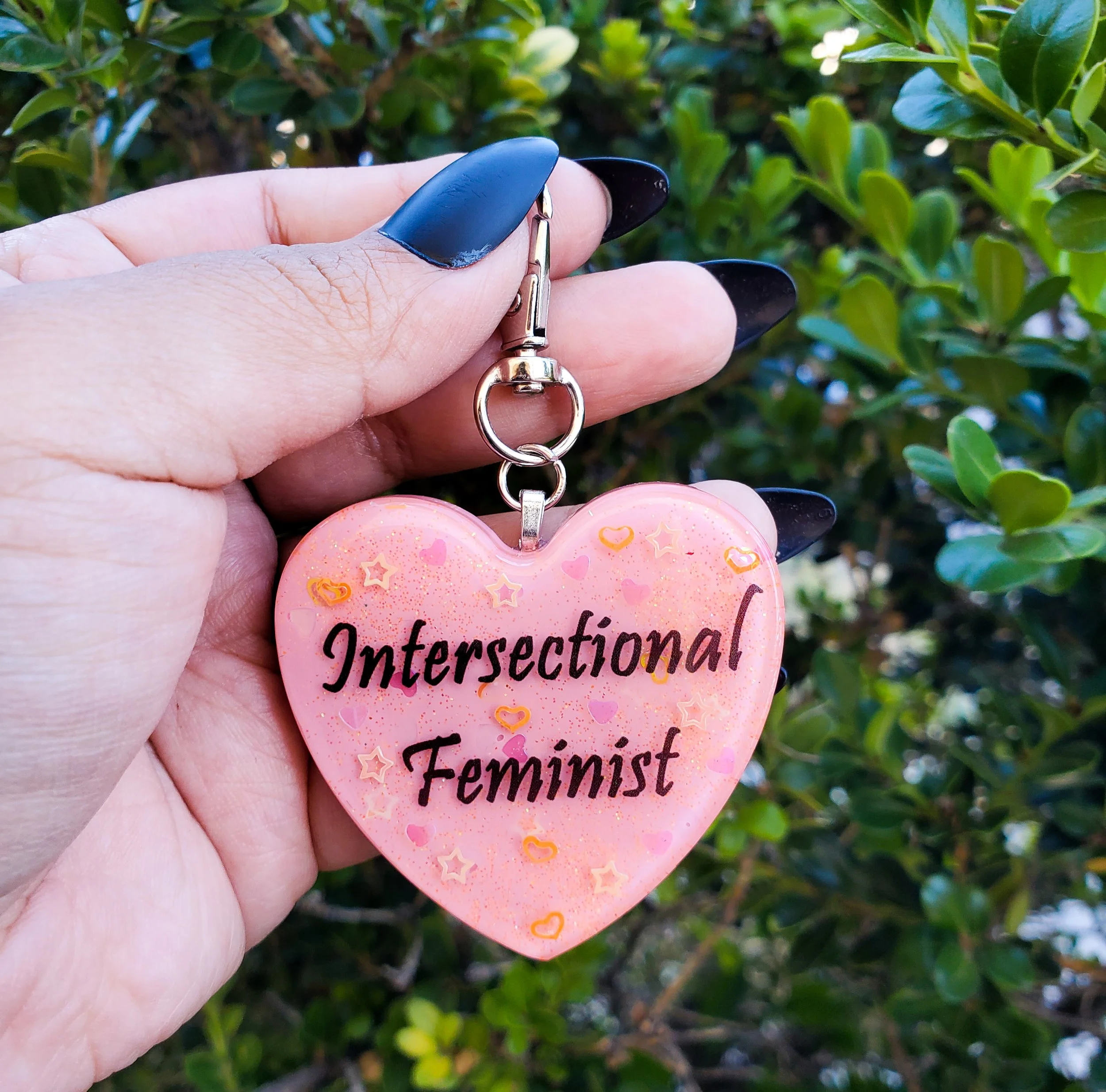 intersectional feminist heart keychain