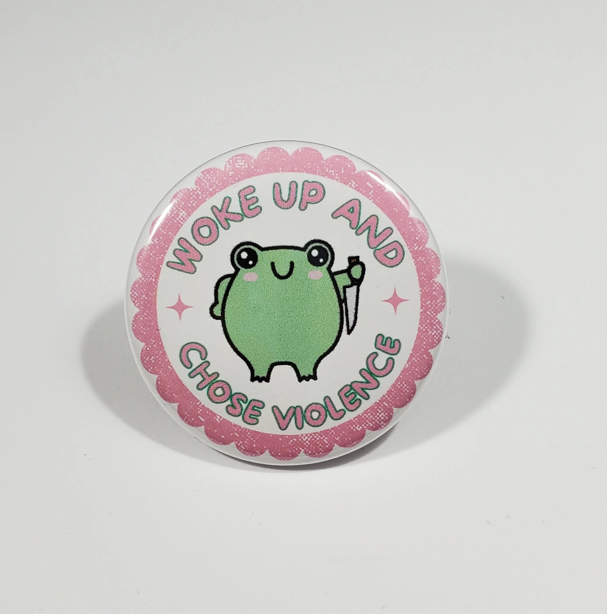 Woke Up And Chose Violence Button Pin