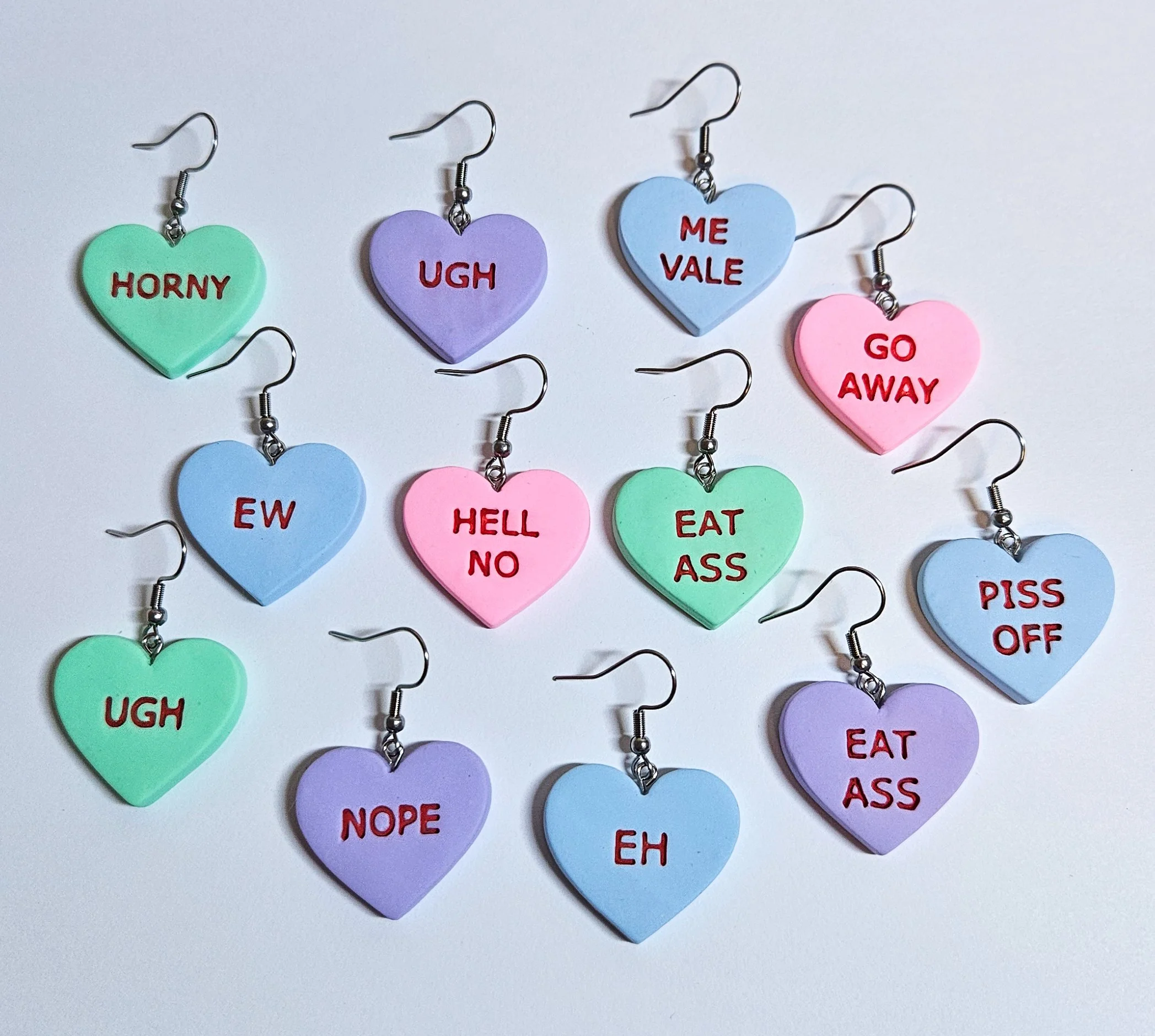 Sassy conversation heart earrings