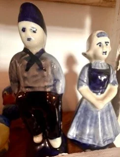 Vintage Ceramic Anthropomorphic Boy & Girl Salt and Pepper Shakers Japan Figural