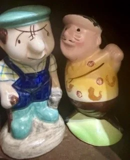 Vintage Ceramic Hand Painted Salt Pepper Shakers  Figural Golf Pair