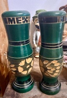 Vintage Ceramic Hand Painted Salt and Pepper Shakers Japan Figural Pair