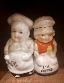 Vintage Ceramic Figural Salt and Pepper Shakers Japan Mid Century Kitchen
