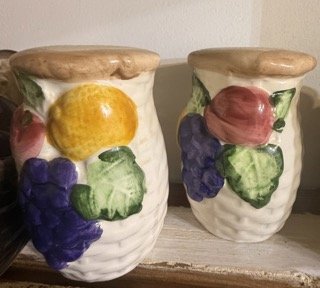 Vintage Ceramic Fruit Jar Salt and Pepper Shakers Japan Pair Collectible
