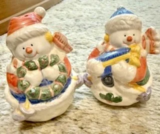 Vintage Ceramic Hand Painted Salt Pepper Shakers Japan Novelty Figural Collectible