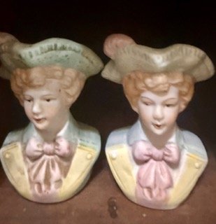 Vintage Ceramic Hand Painted Salt Pepper Shakers Japan Figural Pair Collectible