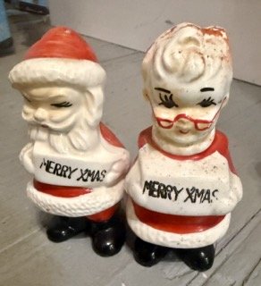 Vintage Ceramic Hand Painted Salt Pepper Shakers Japan Anthropomorphic Set