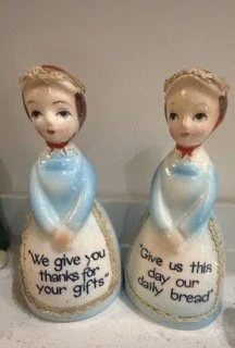 Vintage Ceramic Novelty Salt and Pepper Shakers Japan Ladies Kitchen