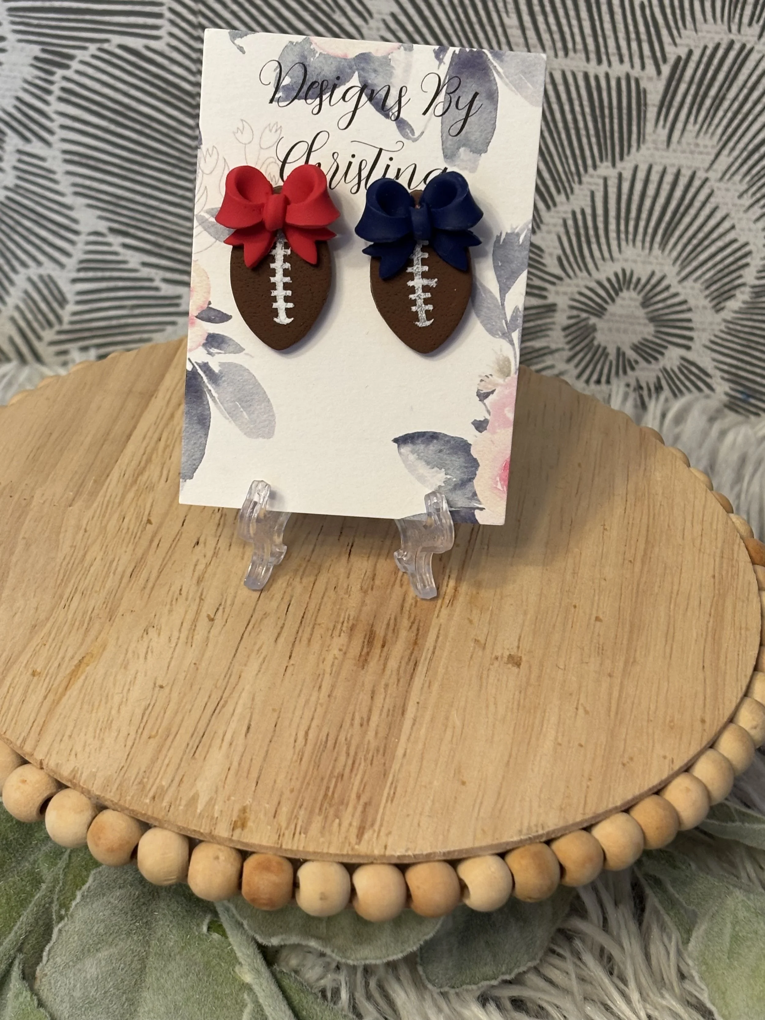 Buffalo Football Earrings with Bows