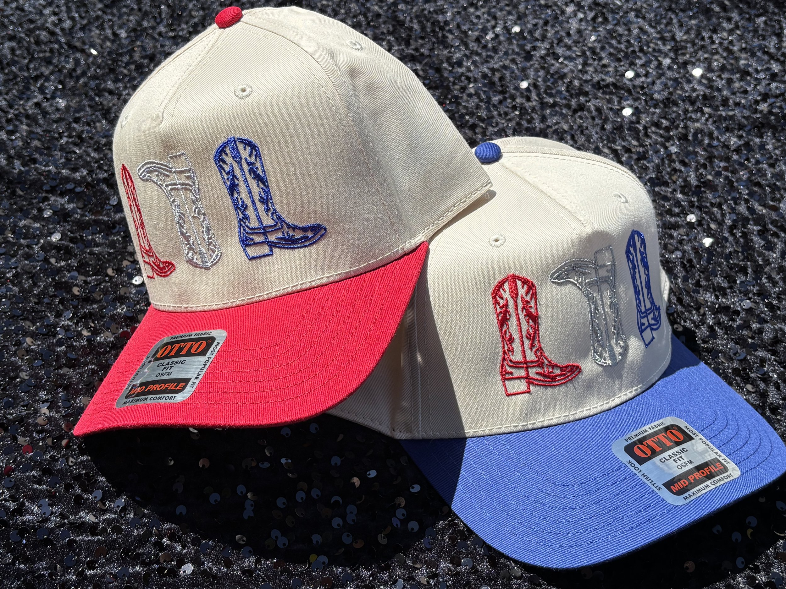 Embroidered Tri Cowboy Boot Hat