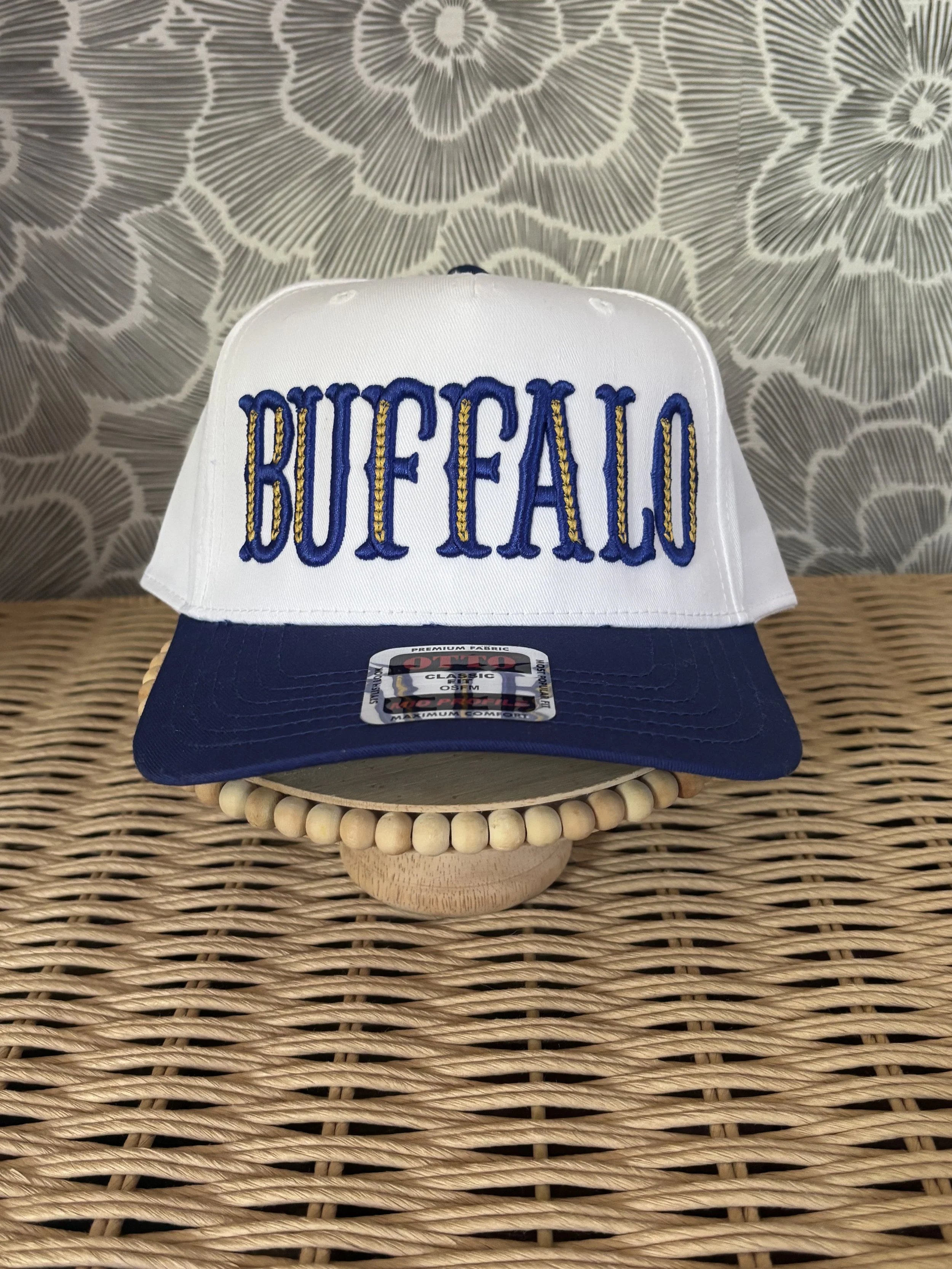 Blue and Gold Puff Buffalo Snapback