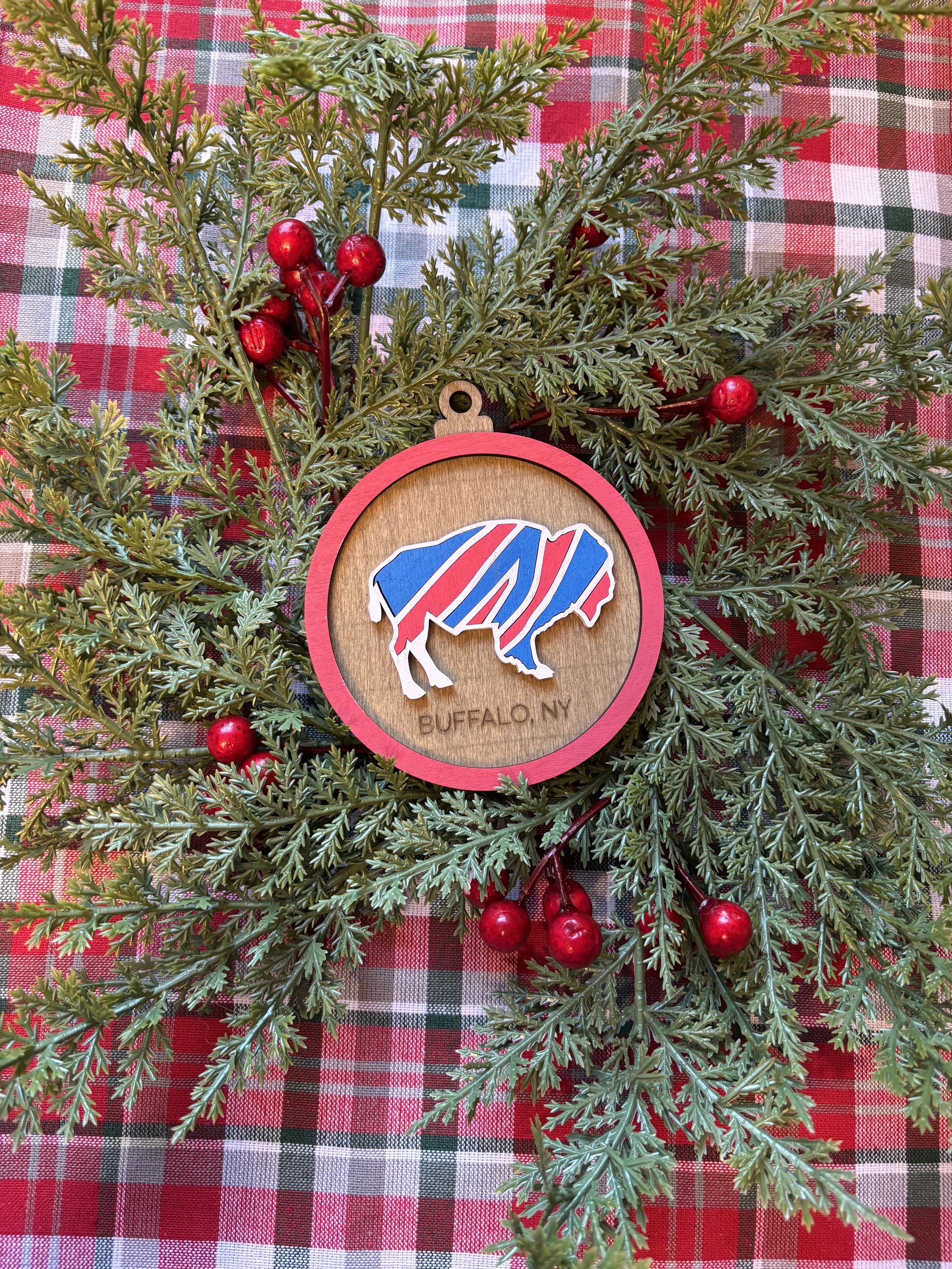 Red, White, and Blue Buffalo Ornament