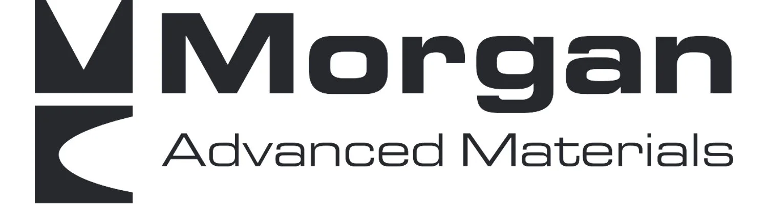 Morgan Advanced Materials logo with black text and graphic elements on a white background