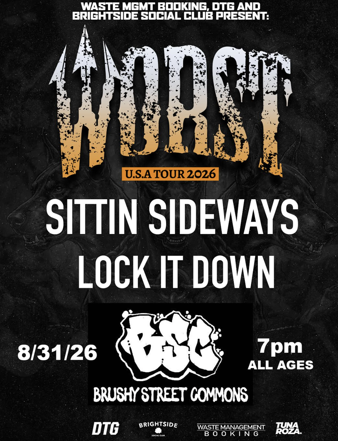 Alley Bar: Worst (Brazilian HC) / Sittin Sideways / Lock it down / more TBA