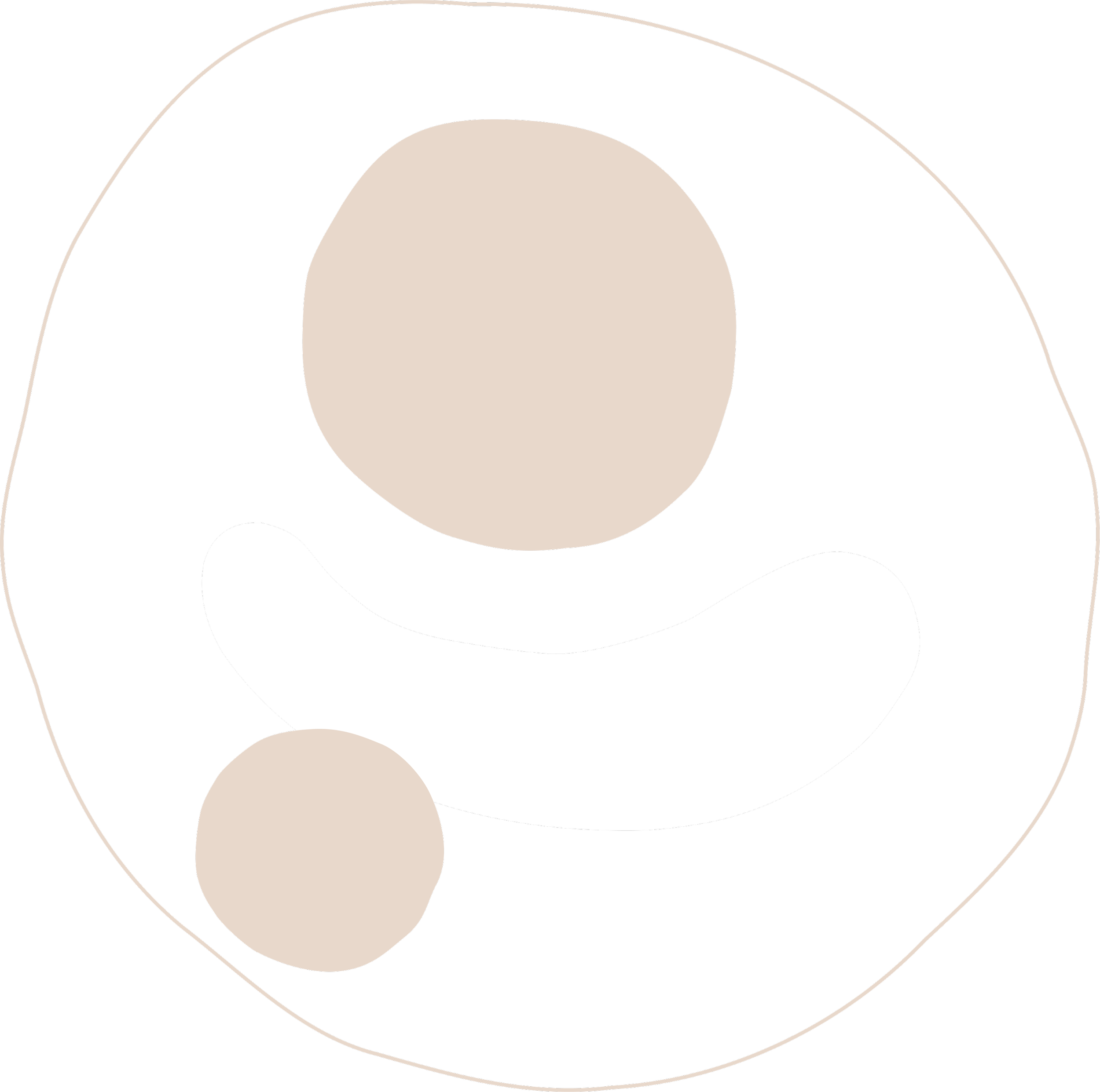Abstrakte, geometrische Formen in Schwarz, Weiß und Beige auf schwarzem Hintergrund.