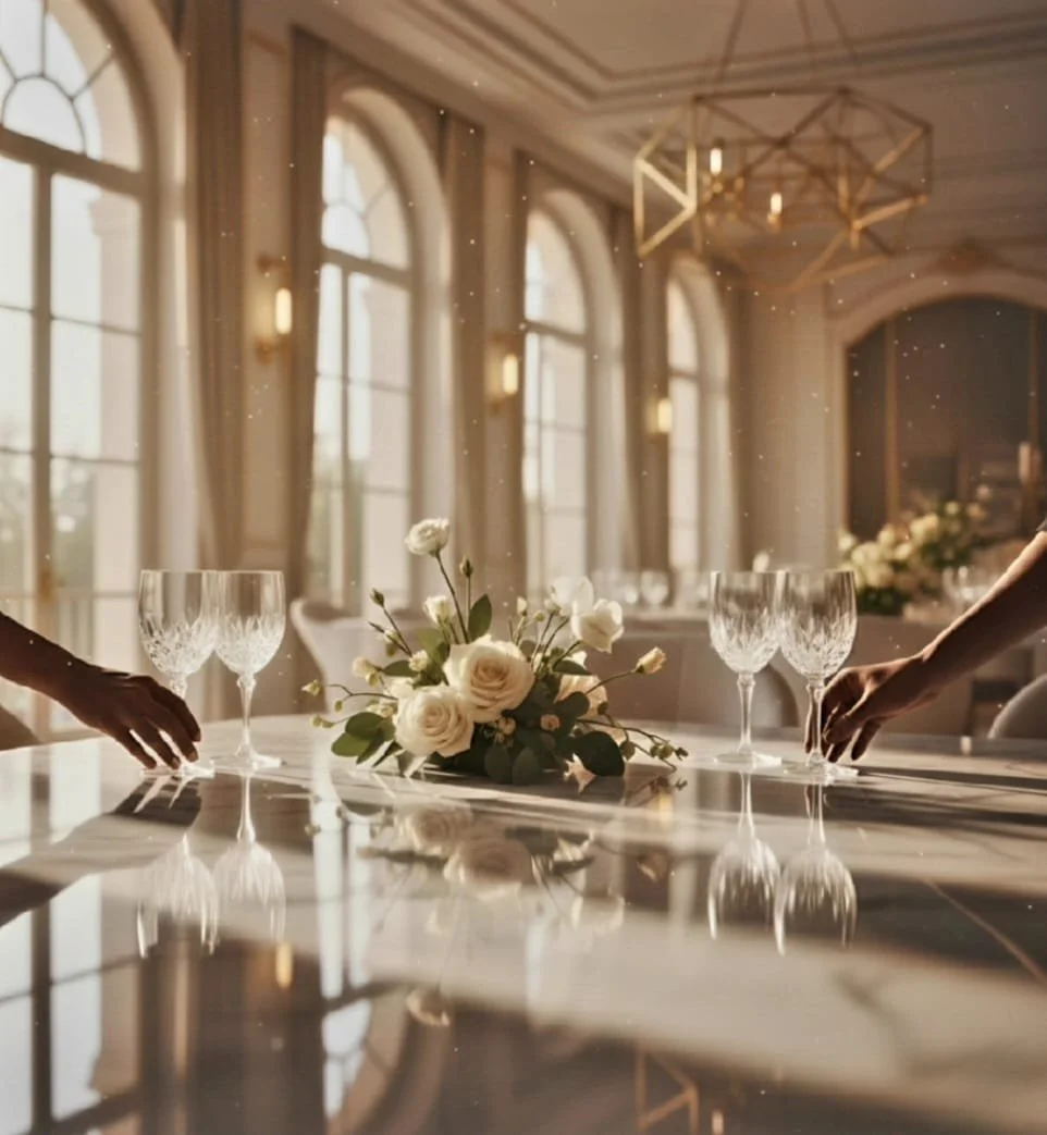 beautiful laid tale setting showing a well  organised event and planning