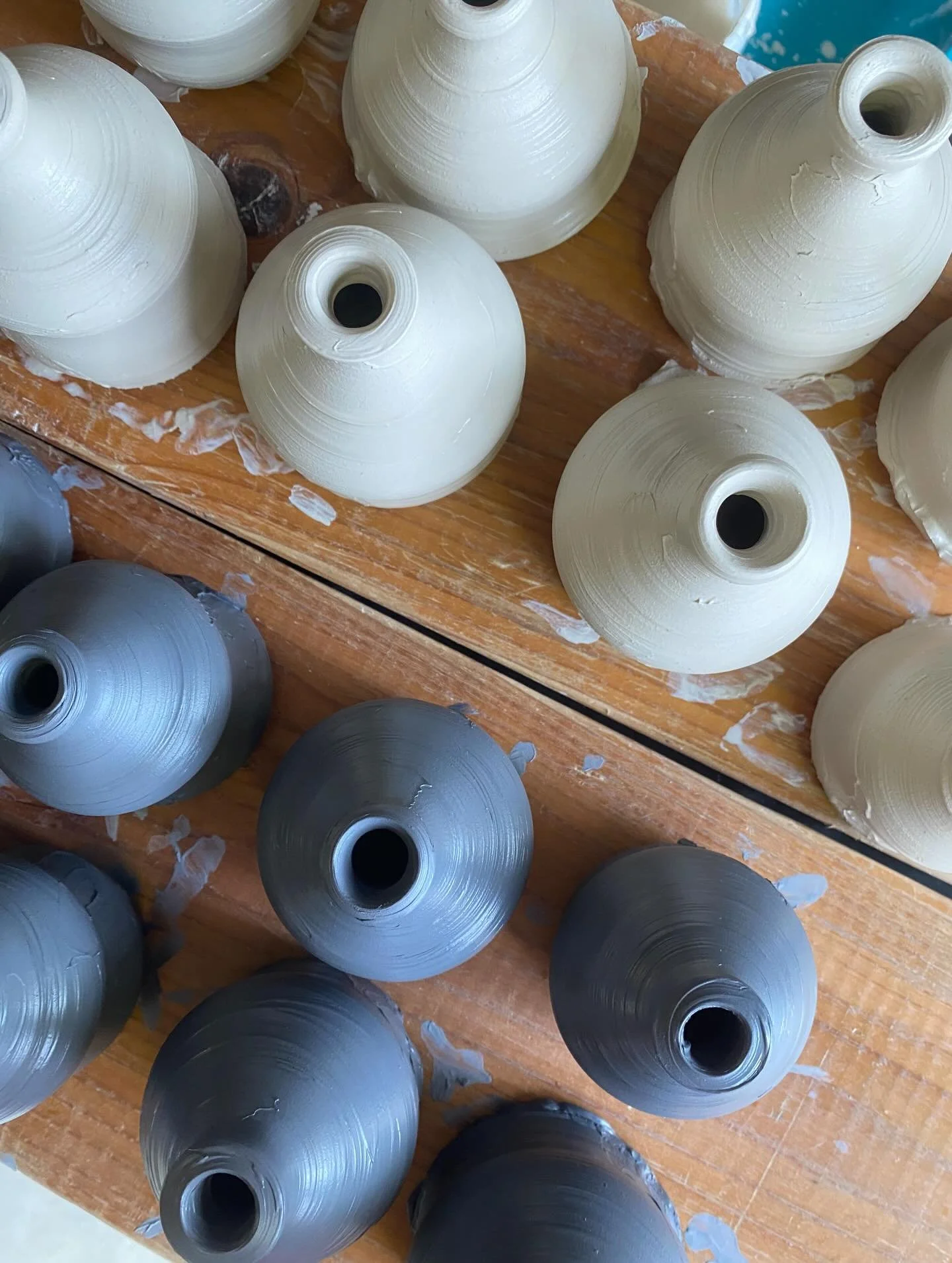 Still moments in the studio making bud vases🌱 I&rsquo;ll have a range of these buds with me at the @bundanontrust Artists and Makers Market ~ Saturday 21st March 9am - 3pm