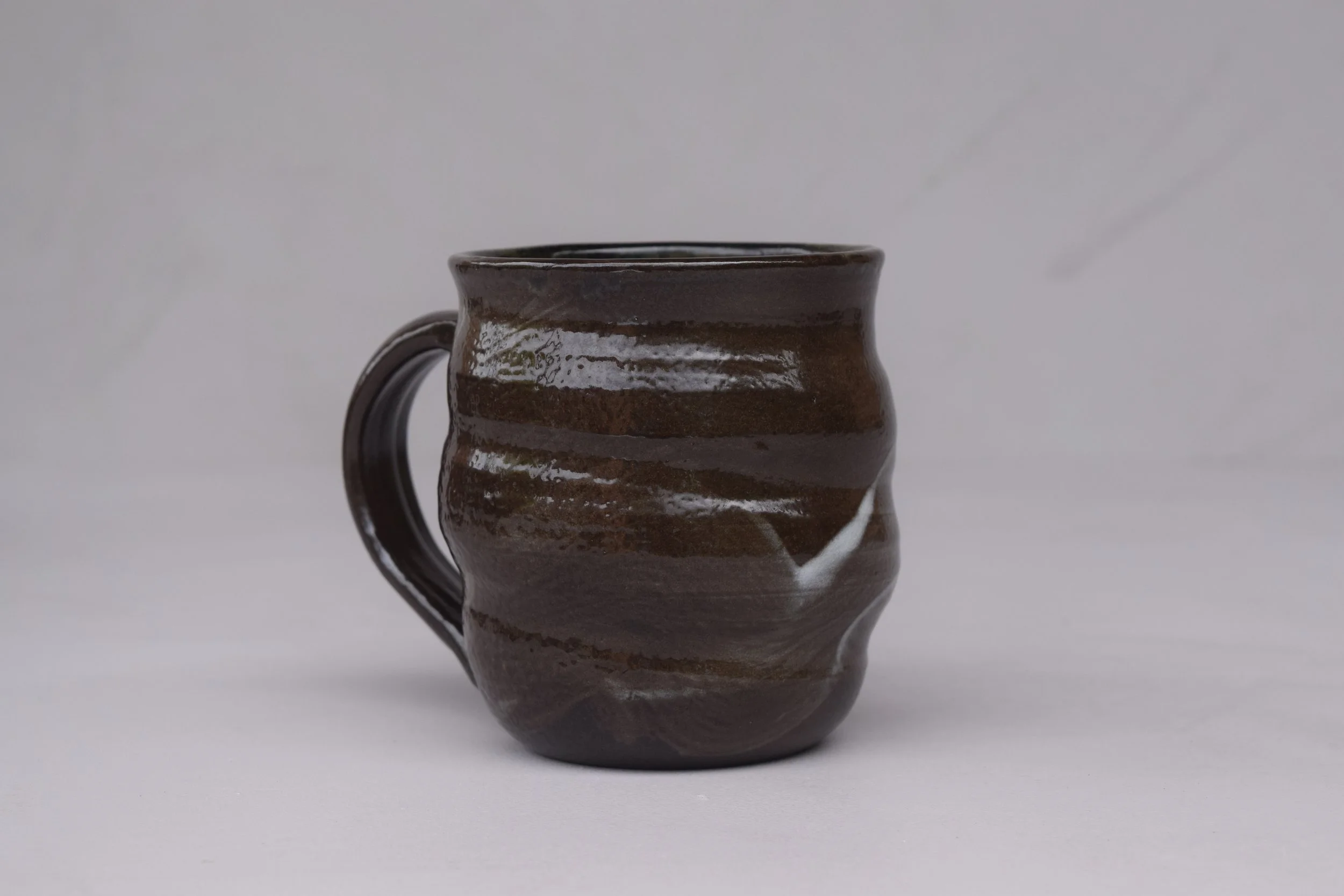 Deep Brown Salt Fired Mug