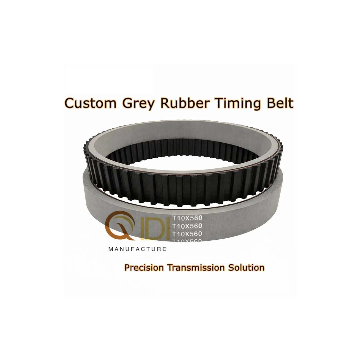 Custom T10 Grey Rubber Timing Belt for Packaging and Post Press Equipment