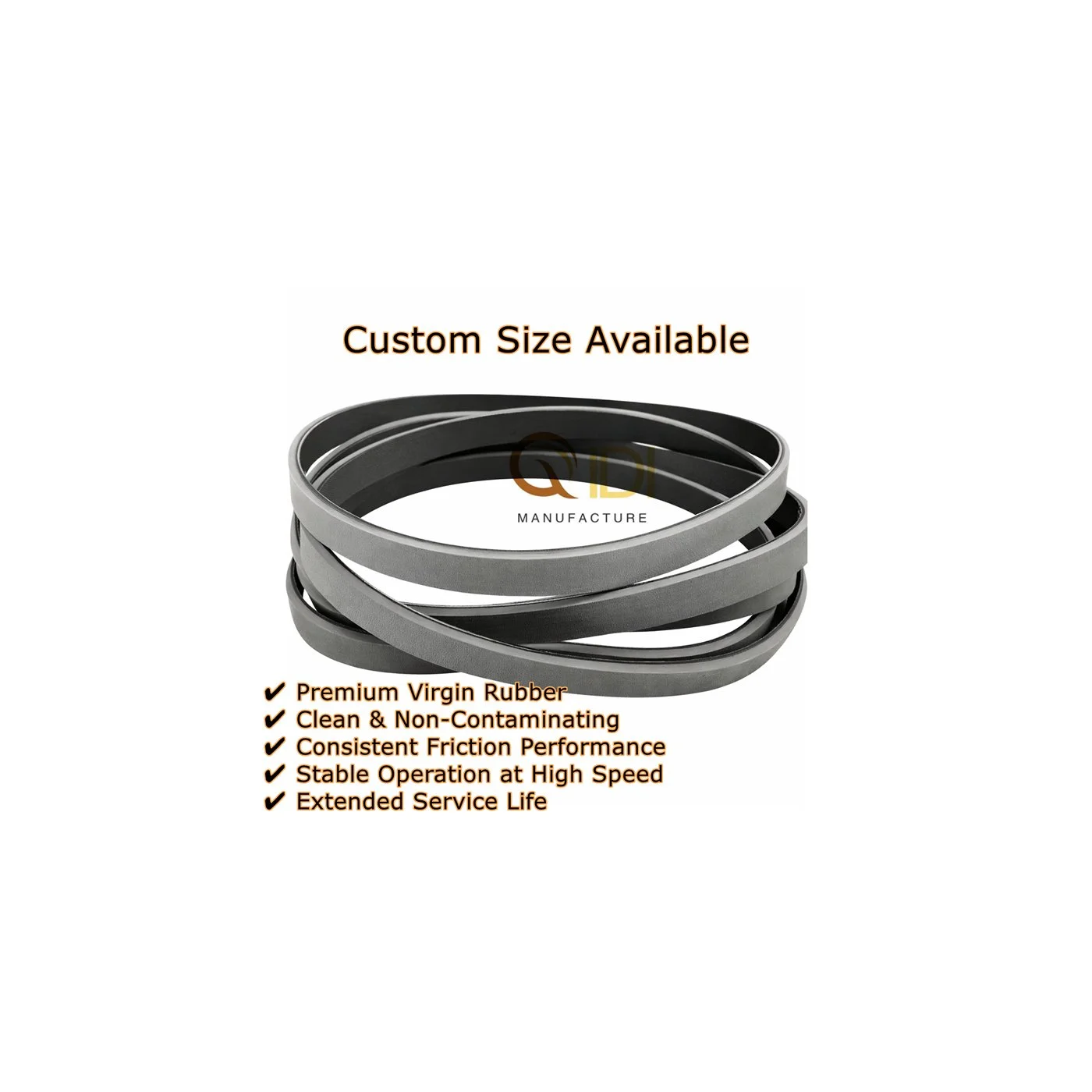 Grey Virgin Rubber Flat Conveyor Belt for Paper Feeding and Conveying Systems