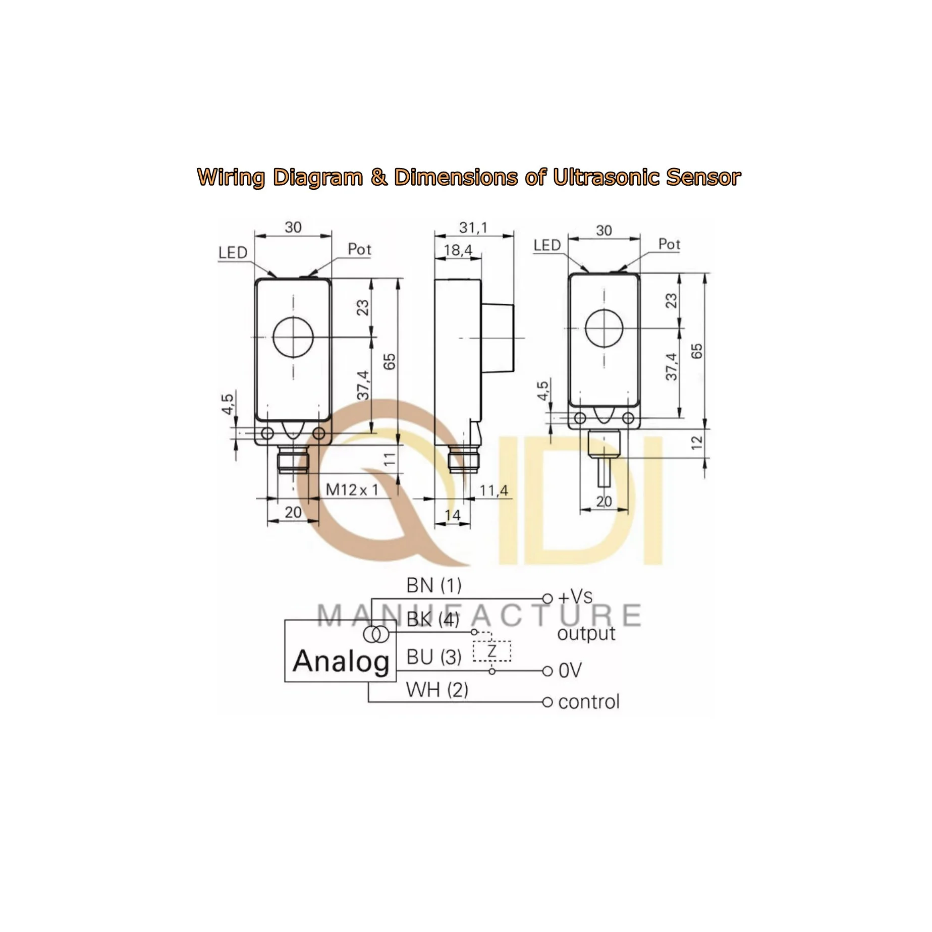 Ultrasonic level sensor for industrial level measurement