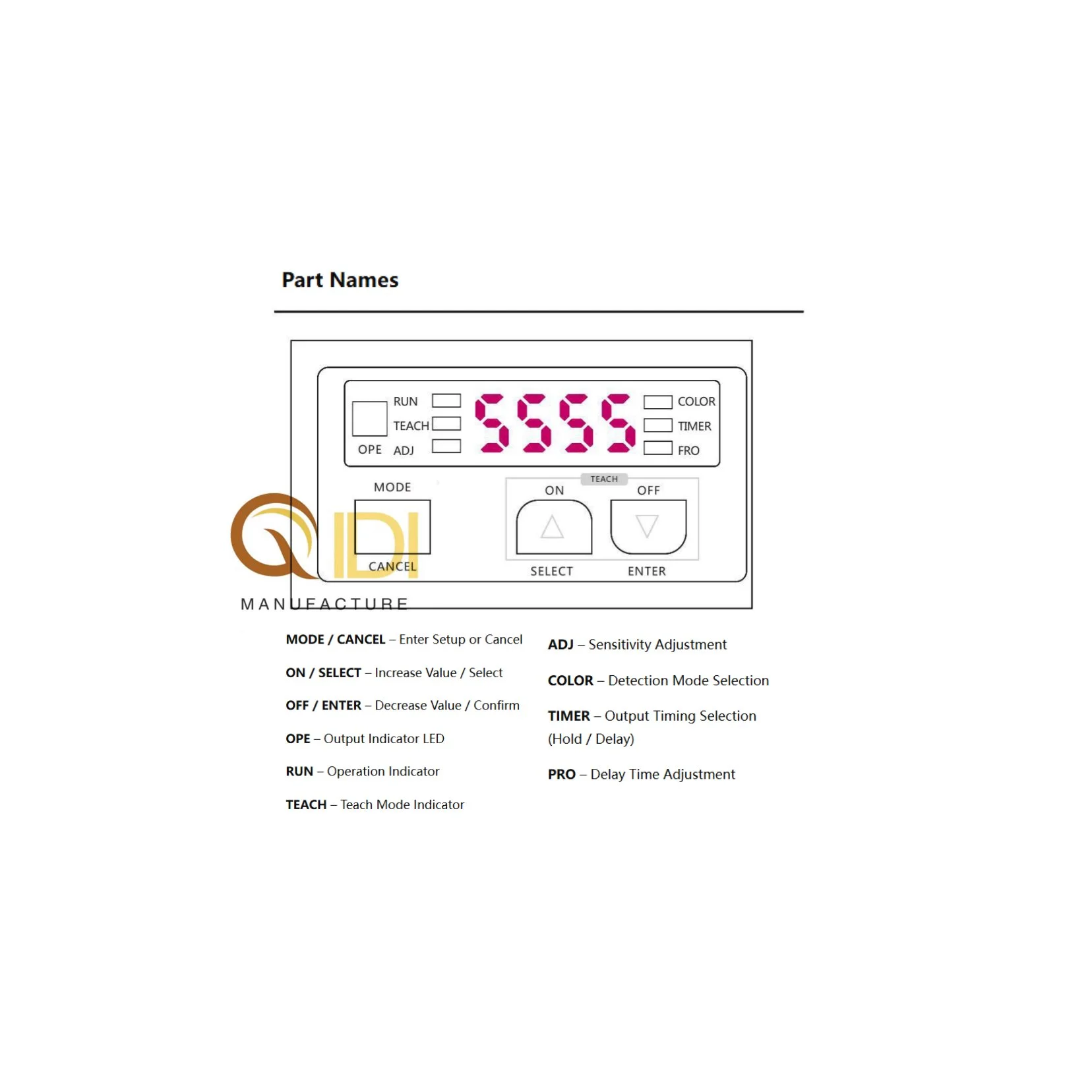 LED OLED display RGB color mark sensor