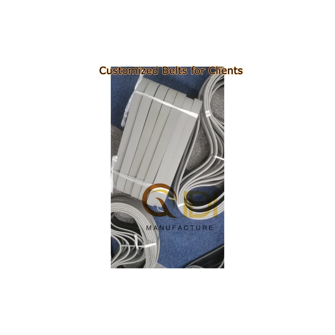 Grey rubber flat transmission belt for printing packaging and automatic folding machines