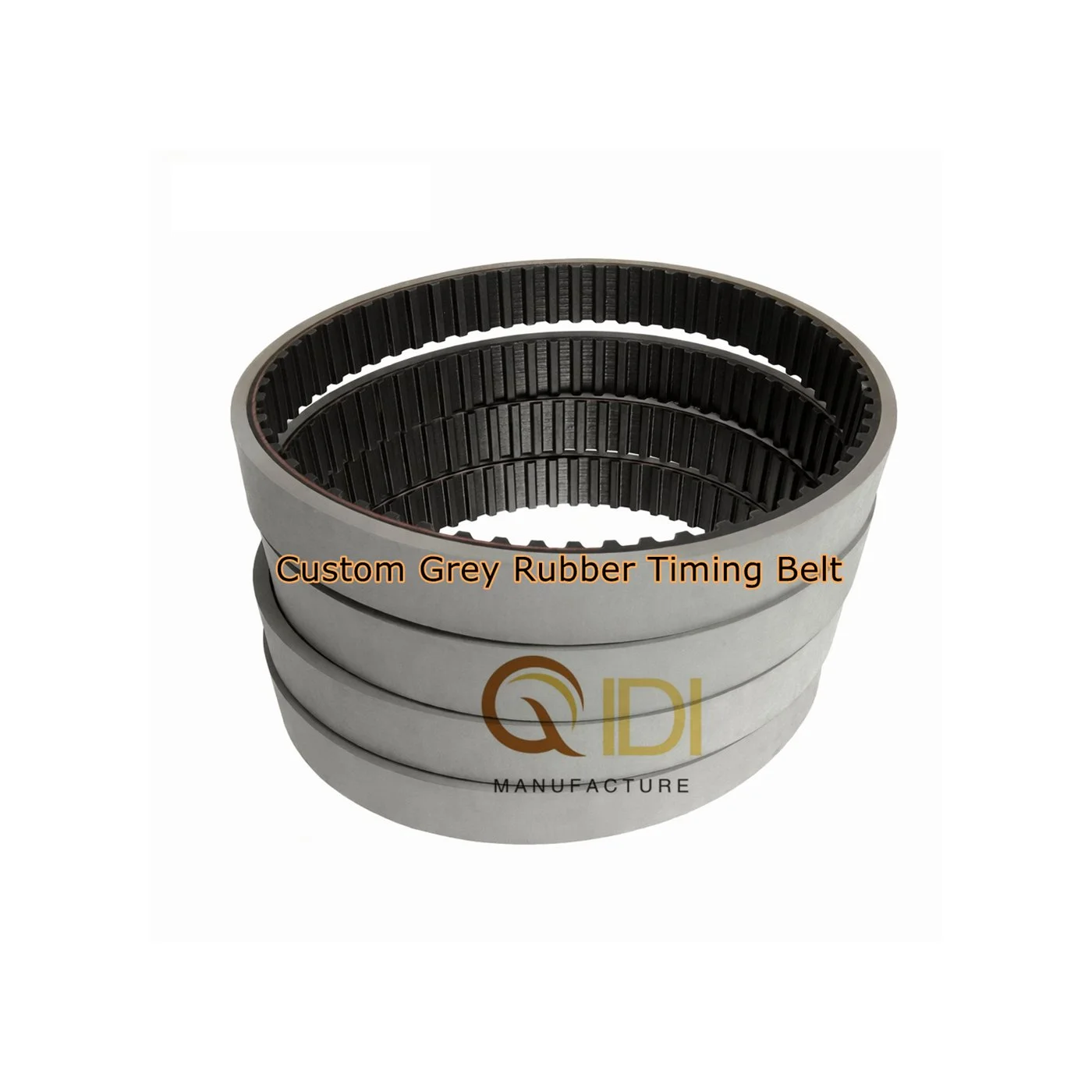T10 grey rubber timing belt with reinforced tensile cords for packaging machines