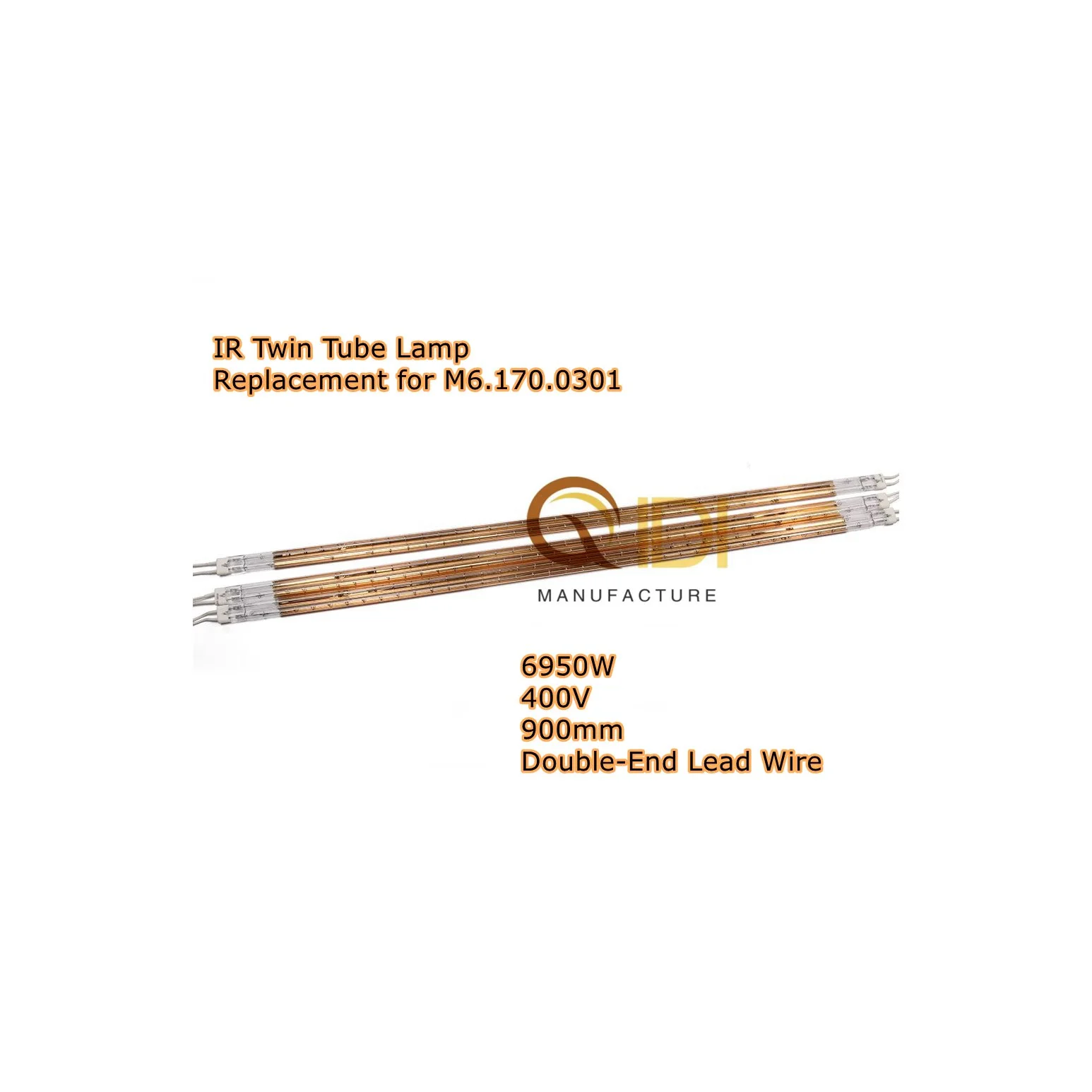 M6.170.0301 IR Twin Tube Drying Lamp 400V 6950W 900mm for SM74 CD74 Offset Printing Presses