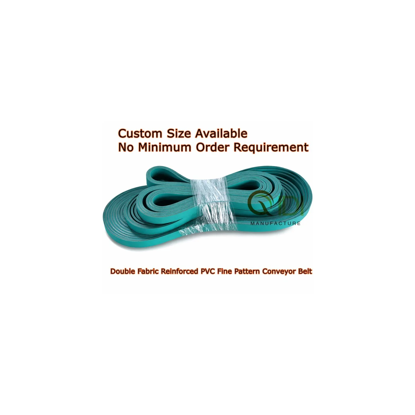 Green 2-Ply Reinforced PVC Conveyor Belt with Double Fabric for Folder Gluer Machines