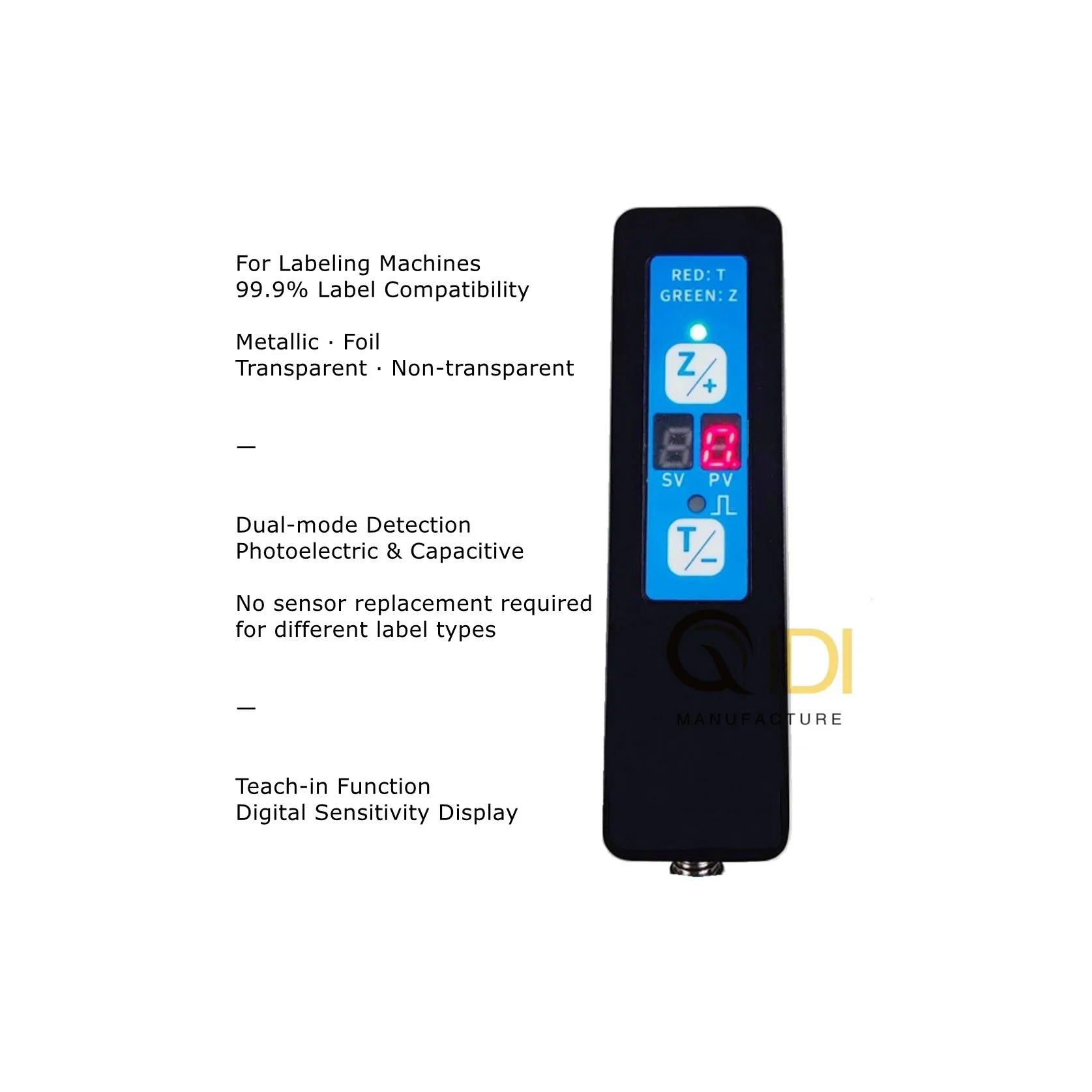 Label detection sensor for labeling machines NPN PNP