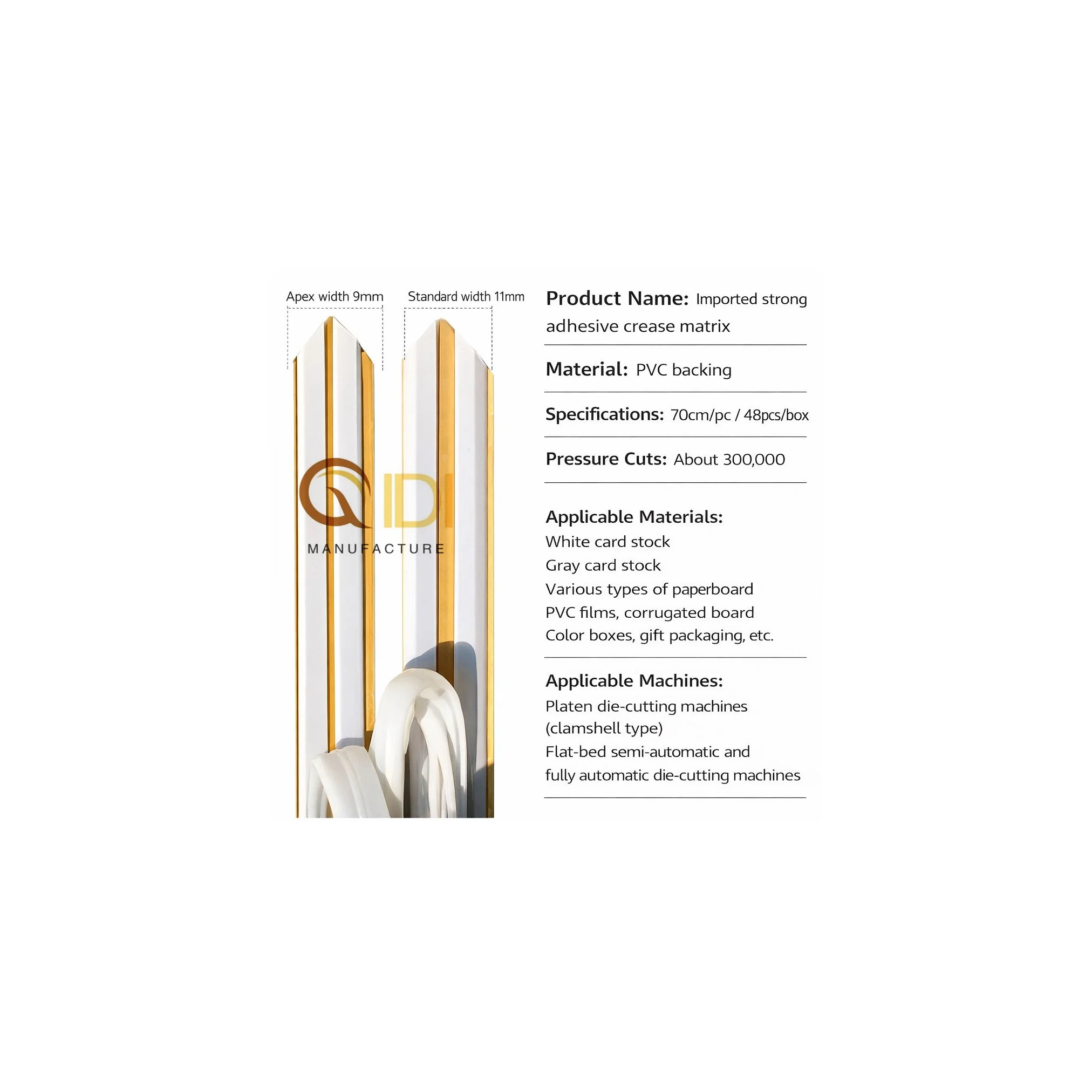 More durable and pressure-resistant creasing matrix
