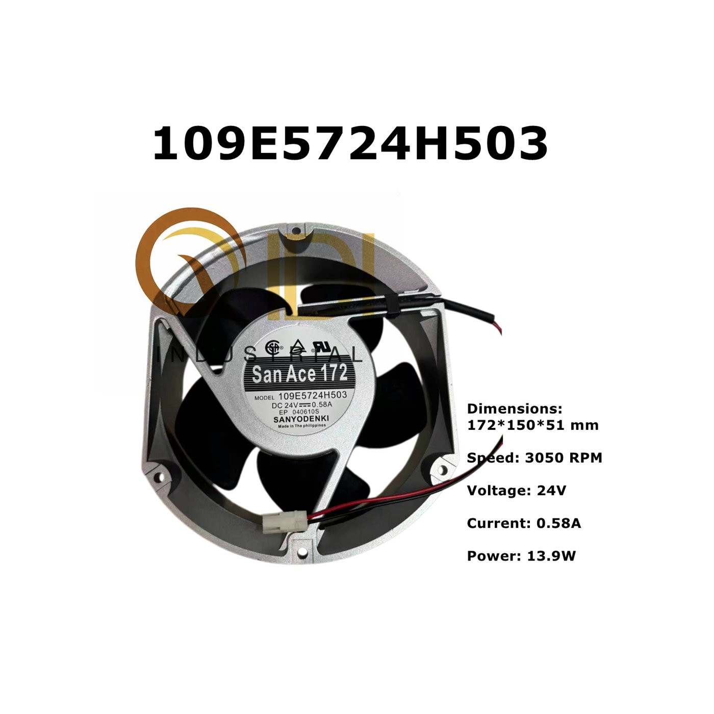 DC 24V 0.58A cooling fan 109E5724H503 for Komori offset printing presses