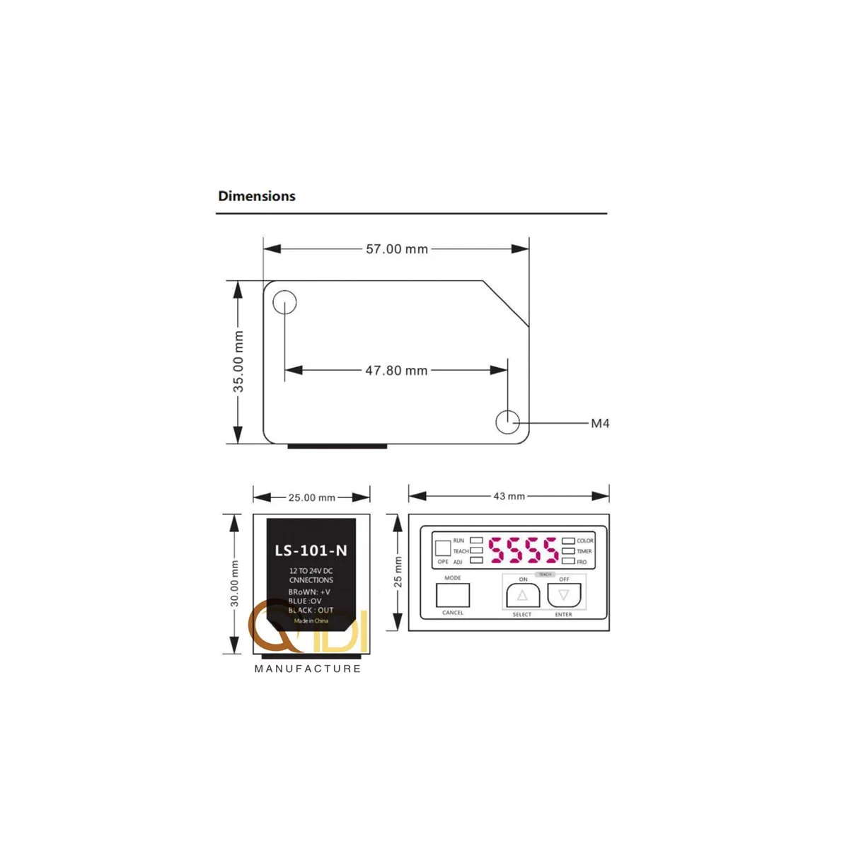 RGB color mark sensor output NPN PNP