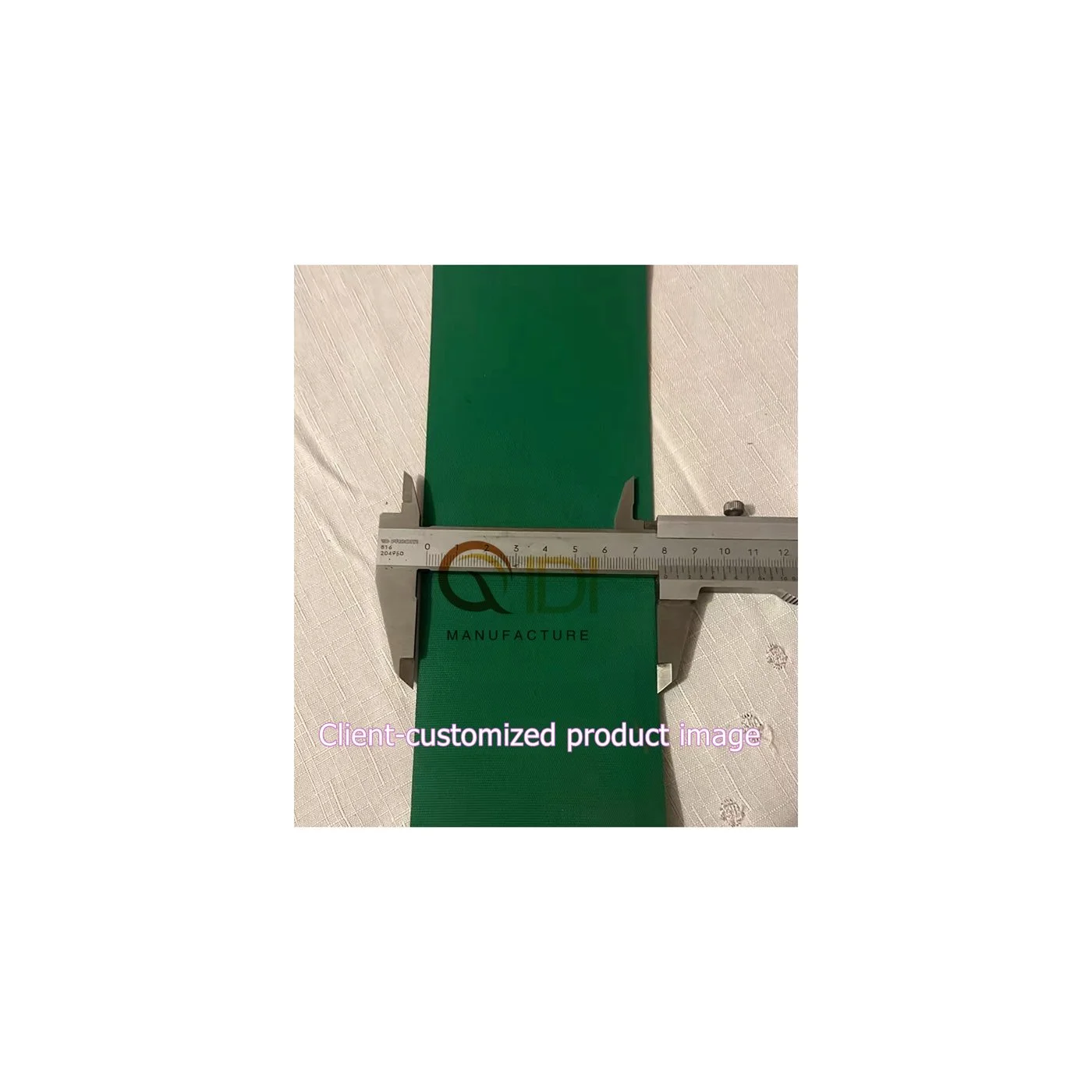 Green elastic PVC transmission belt for packaging machinery and automation lines