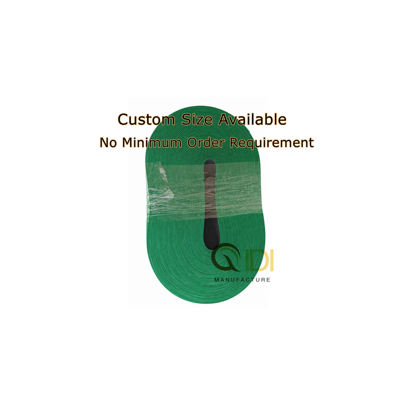 Green Elastic PVC Conveyor Belt with Fabric Reinforcement for Printing and Packaging Machines