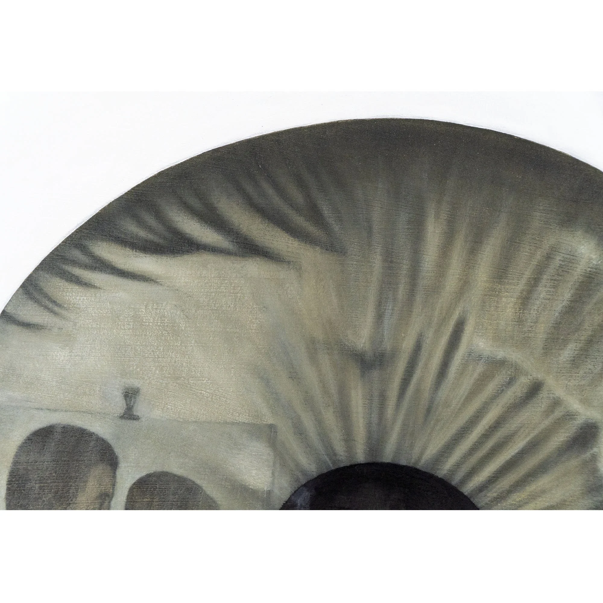 Dettaglio dell'iride del quadro figurativo espressionista "La morte delle margherite" dipinto dal pittore italiano Manuel Capaccioli.