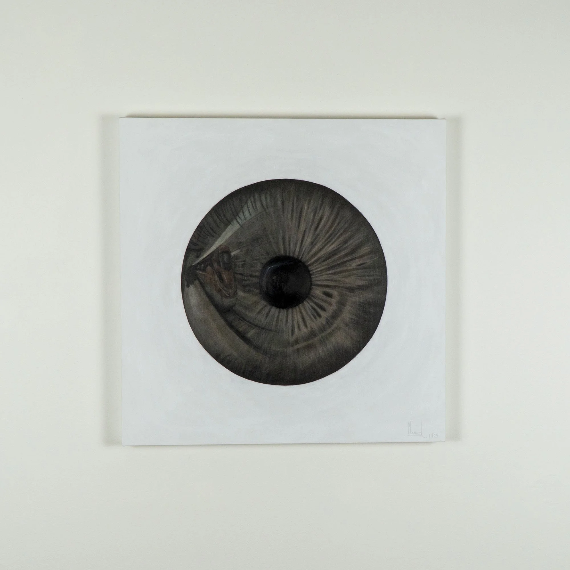 Quadro figurativo espressionista "Lingua lunga" dell'artista Manuel Capaccioli, appeso alla parete.