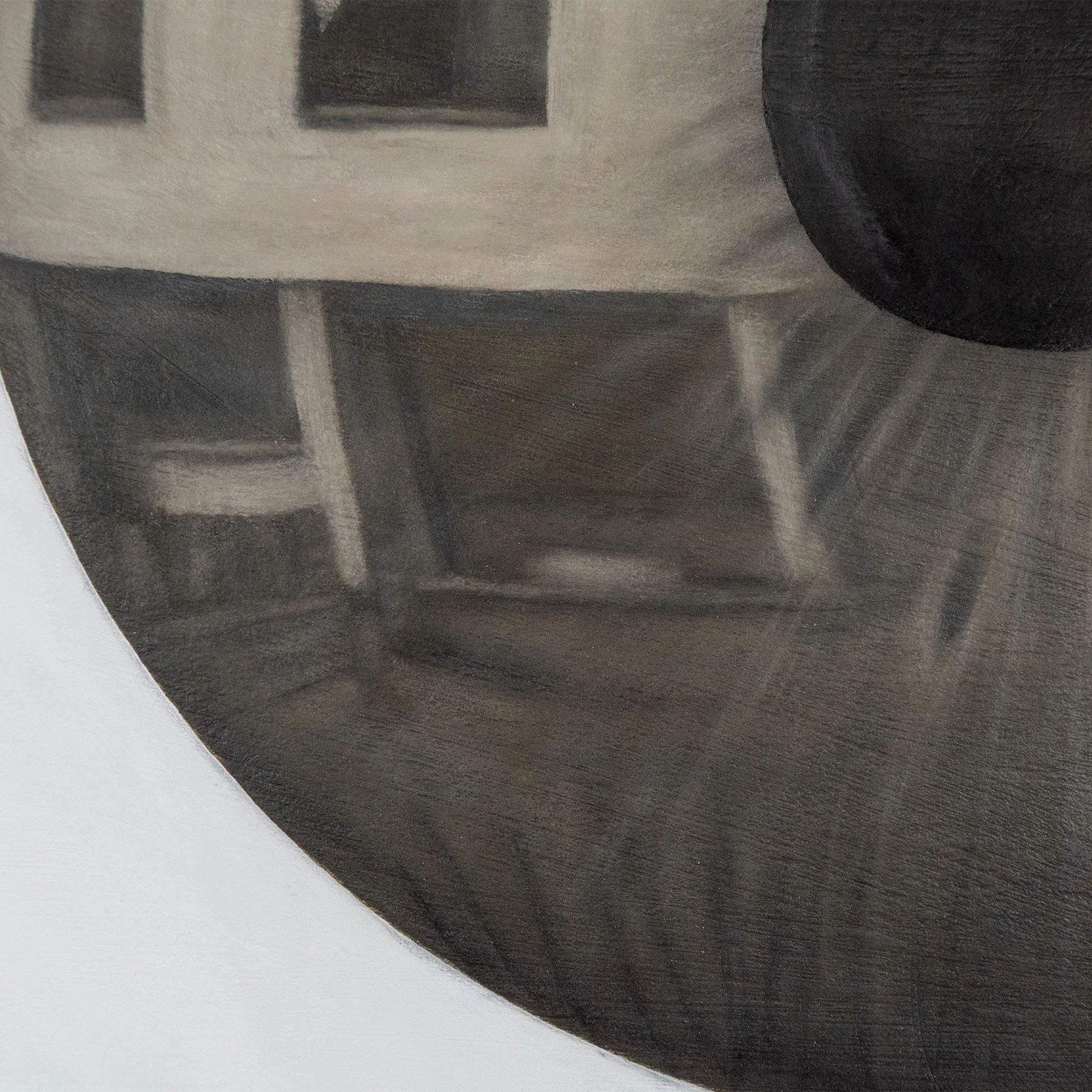 Dettaglio del condominio nel dipinto "L'appartamento" del pittore italiano Manuel Capaccioli.