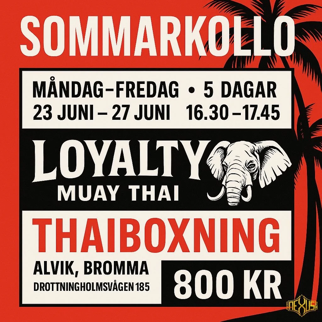 SOMMARKOLLO MED LOYALTY JUNIORS &ndash; 23&ndash;27 JUNI!
(Samt sommartr&auml;ning f&ouml;r 16 &aring;r+)
Och vi lovar &ndash; det h&auml;r vill du inte missa!

🥊 Under en hel vecka bjuder v&aring;ra coacher in v&aring;ra juniorer till sommartr&auml