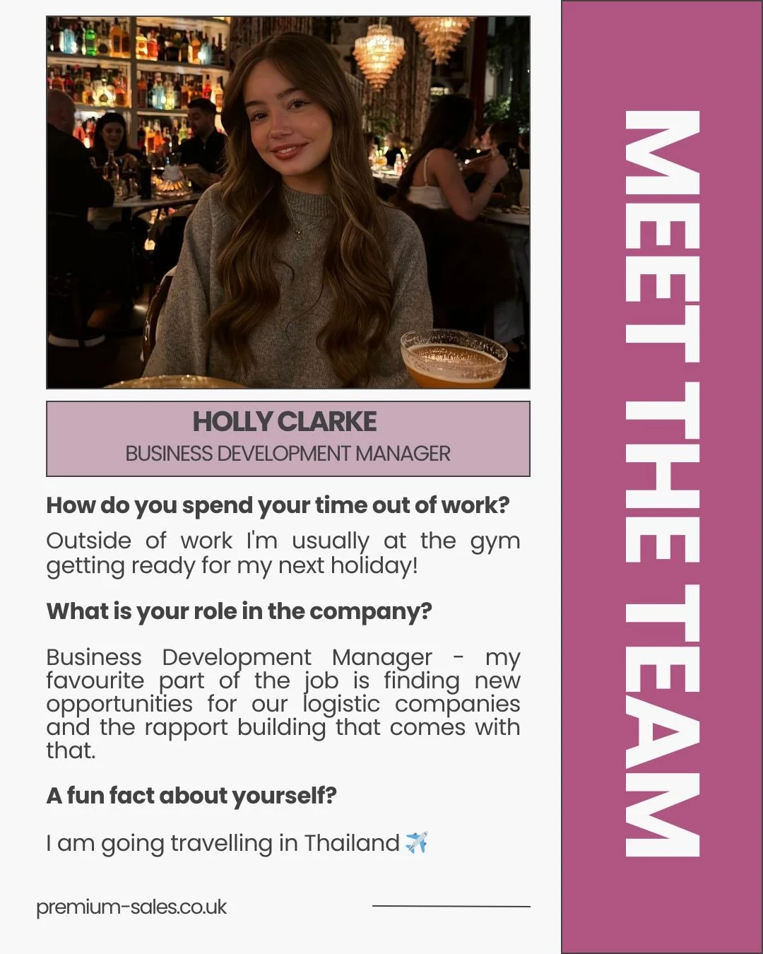 Happy Monday, everyone! ☀️

This week in our 'Meet the Team', we&rsquo;re introducing Holly!

Holly joined the business a few months ago and, while she may be the youngest member of the team, she&rsquo;s already making a big impact for our customers.