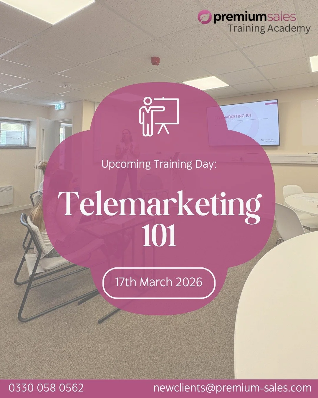We have a few spots available on our next Telemarketing 101 sales training course -17th March!

This is our beginner training course, perfect for people new to sales or those with less than one years' experience. 

Get in touch with our team today on