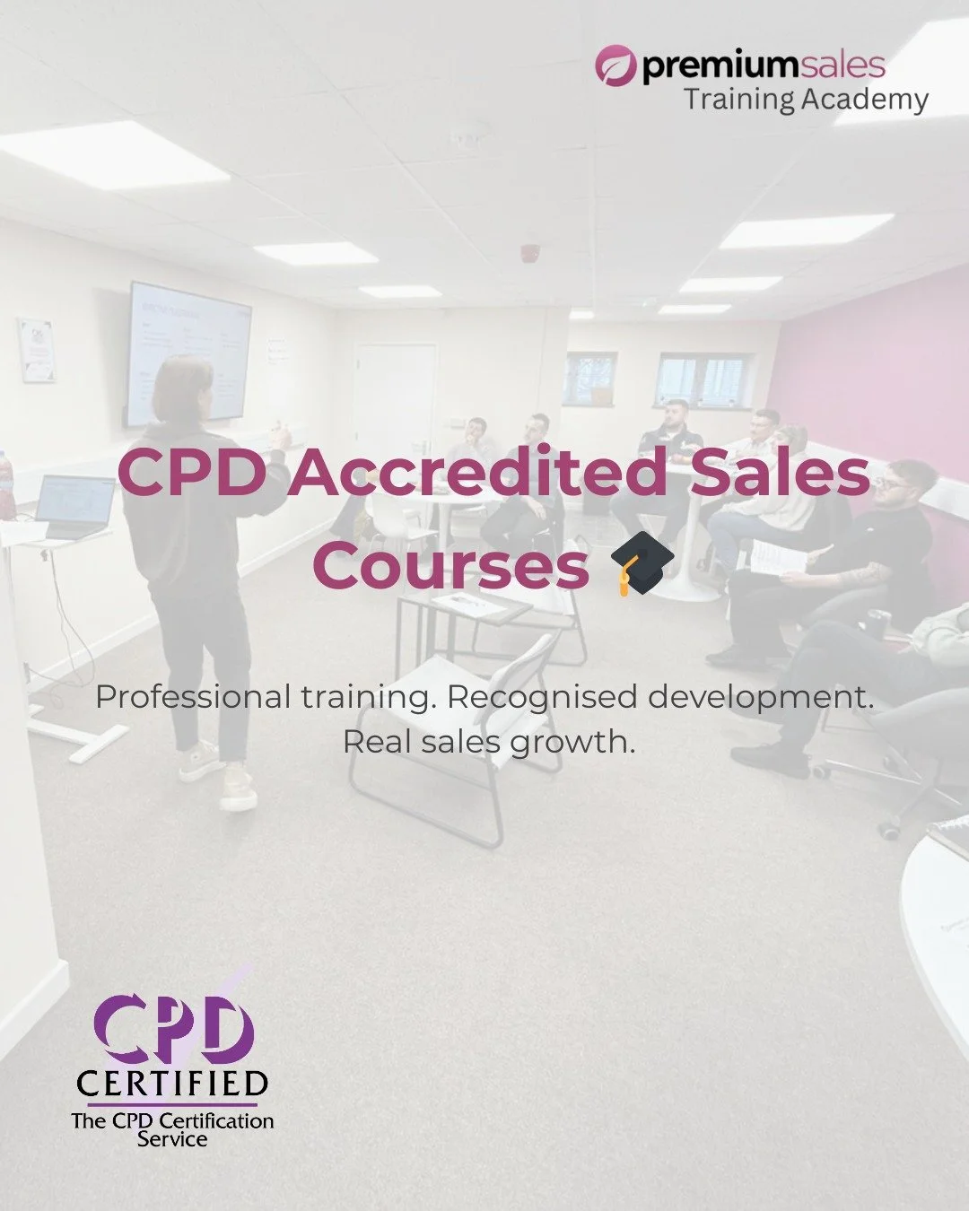 Did you know many sales courses aren&rsquo;t professionally accredited?

At Premium Sales Training Academy, all of our set courses are CPD Accredited 🎓

Meaning the training you complete contributes to recognised Continuing Professional Development 