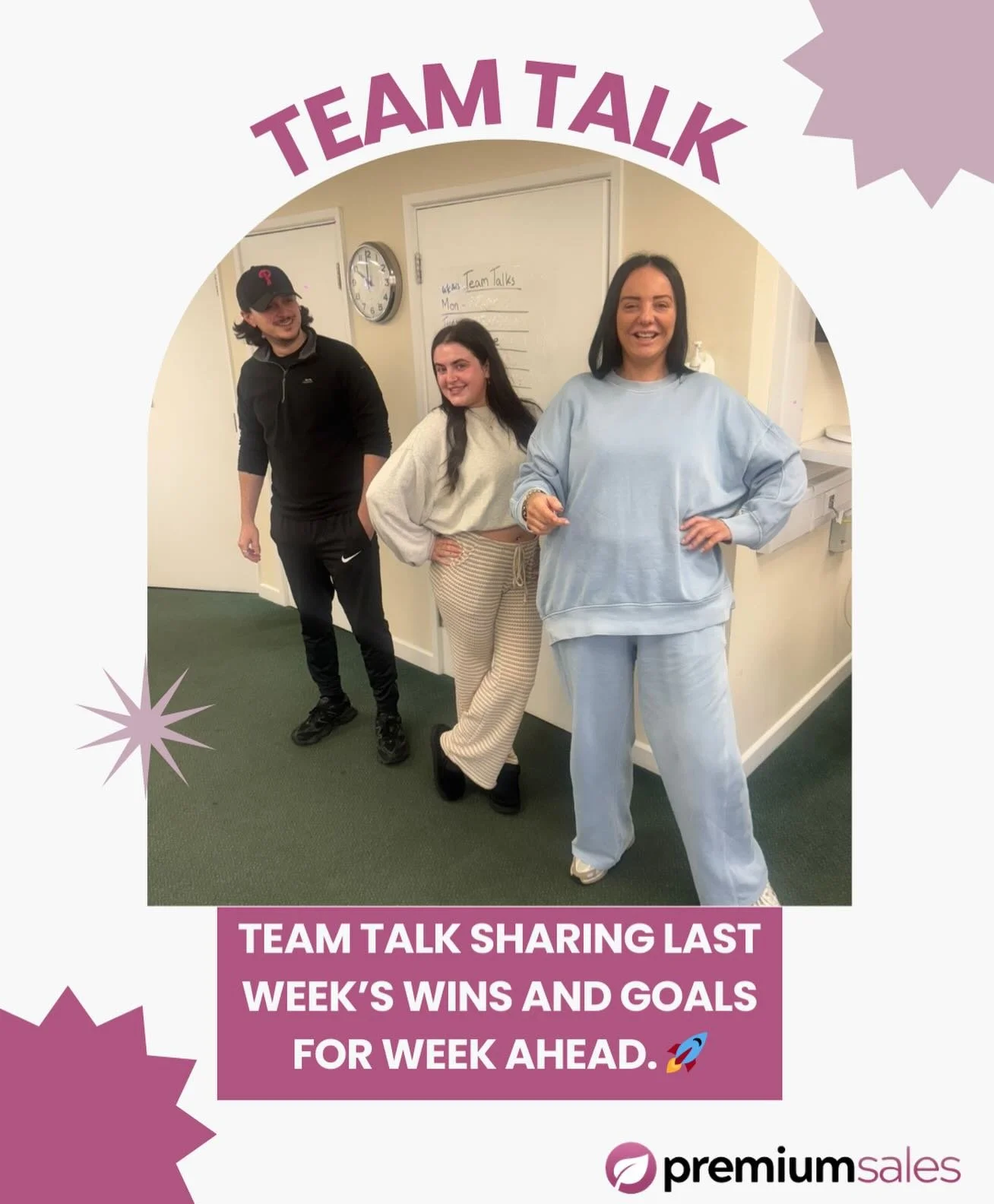 Macie, Lindsey and Brandon hosted this week&rsquo;s team talk, where we shared our biggest wins from last week and what we&rsquo;re aiming to build on moving into this week. A great chance to reflect and stay motivated as a team!🚀✨

#teamtalk #monda