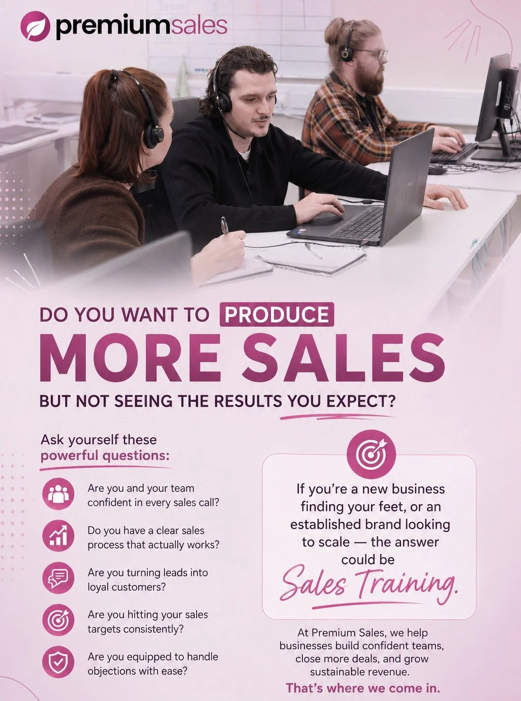 🚀 Want to close more deals but not seeing the results you expect?

At Premium Sales Training Academy, we help businesses build confident sales teams that know how to convert leads, handle objections, and hit targets consistently. 📈

Whether you&rsq