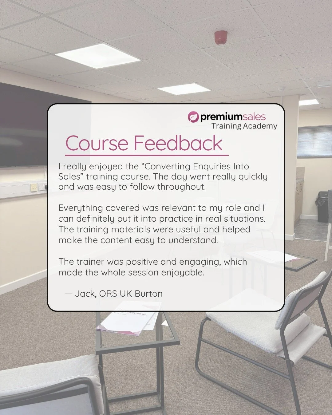 Great to hear such positive feedback on our &ldquo;Converting Enquiries Into Sales&rdquo; training course! 🚀

If you&rsquo;re looking to boost performance, improve conversion rates, and give your team the tools to succeed, this is the perfect course